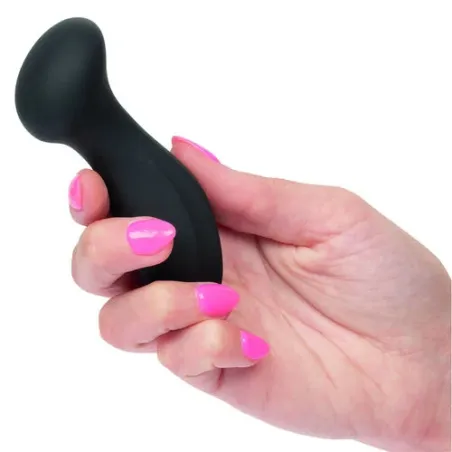 Mini masseur CalExotics Boundless en silicone liquide, étanche IPX7, rechargeable, forme arrondie.
