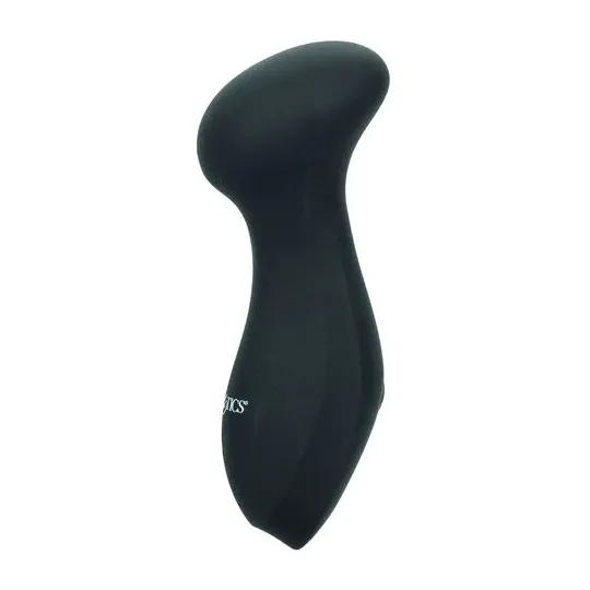 Mini masseur CalExotics Boundless en silicone liquide, étanche IPX7, rechargeable, forme arrondie.