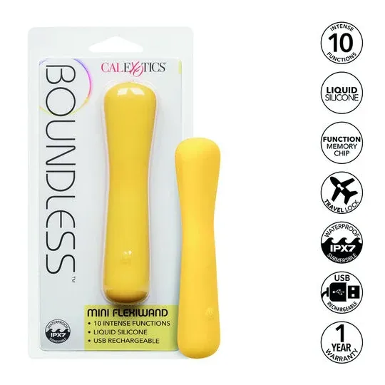 Mini masseur flexible CalExotics Boundless FlexiWand en silicone violet avec 10 modes vibrants