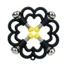 Adjustable nipple clamp CalExotics silver metal with 4-point screw, top view.