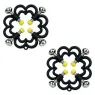 Adjustable nipple clamp CalExotics silver metal with 4-point screw, top view.