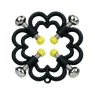 Adjustable nipple clamp CalExotics silver metal with 4-point screw, top view.
