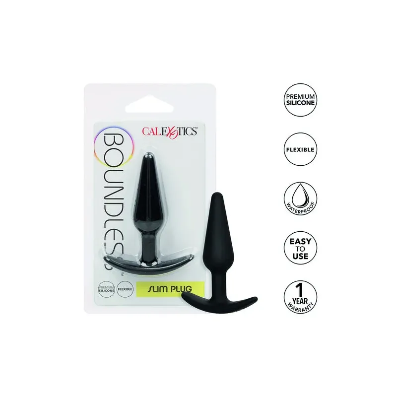 Prise anale slim en silicone flexible CalExotics Boundless forme effilée pour insertion douce