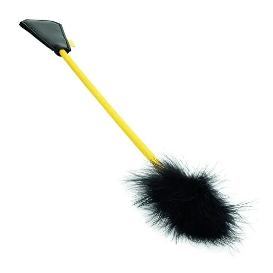 CalExotics Boundless Récolte de Plumes plumeau à double extrémité avec cravache en fausse fourrure, jeu sensoriel.