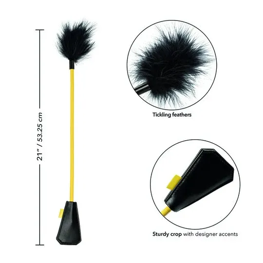 CalExotics Boundless Récolte de Plumes plumeau à double extrémité avec cravache en fausse fourrure, jeu sensoriel.