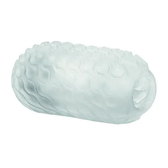 CalExotics Boundless estimulador reversible squishy ball amarillo - vista general con bola suave extraíble y texturas lisa y aca