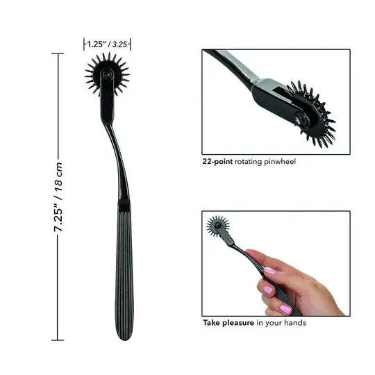 Roue de plaisance CalExotics en alliage argenté avec 22 points rotatifs pour stimulation sensorielle