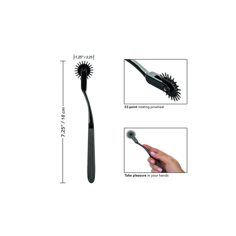 Roue de plaisance CalExotics en alliage argenté avec 22 points rotatifs pour stimulation sensorielle