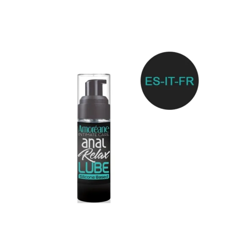 Bottle silicone anal lubricant relaxant Amoreane 30ml front view