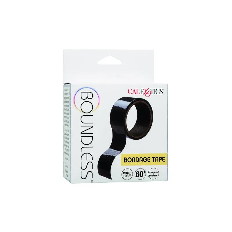 Self-adhesive bondage tape Calexotics Boundless black, 18 meters, soft PVC, reusable for creative restraint play.