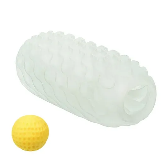 CalExotics reversible male stroker in gray with removable ball, smooth and ribbed textures.