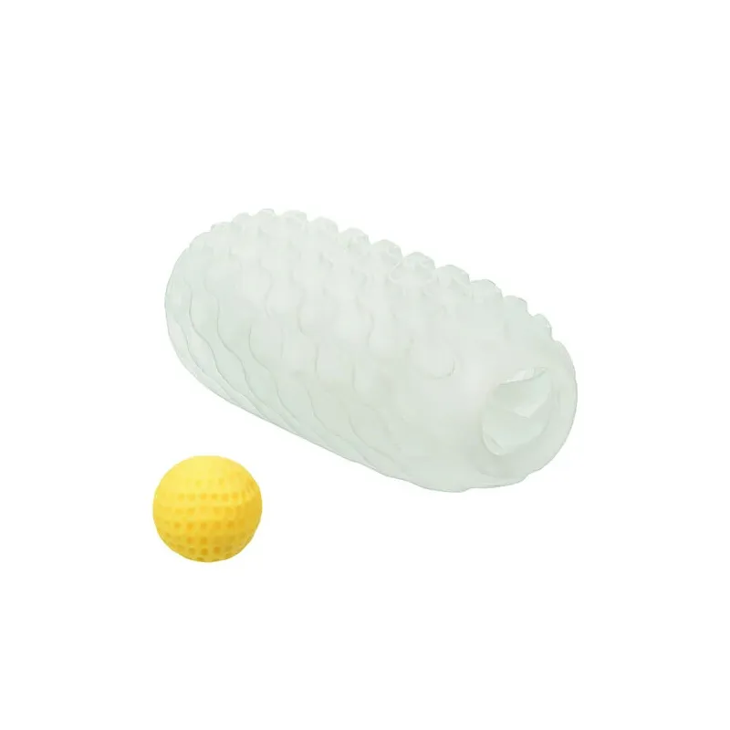 CalExotics umkehrbarer Masturbator in Grau mit herausnehmbarem Ball und glatter sowie gerippter Textur.