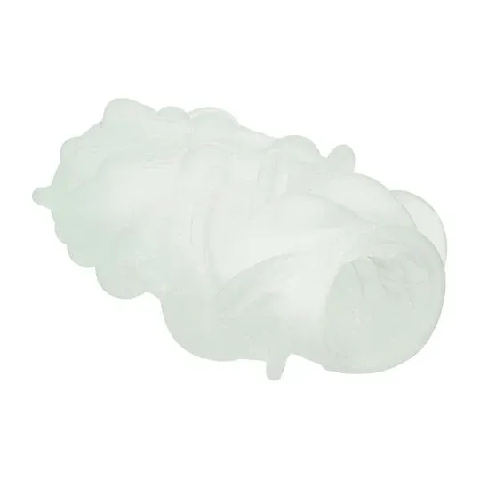 CalExotics reversible male stroker in gray with removable ball, smooth and ribbed textures.