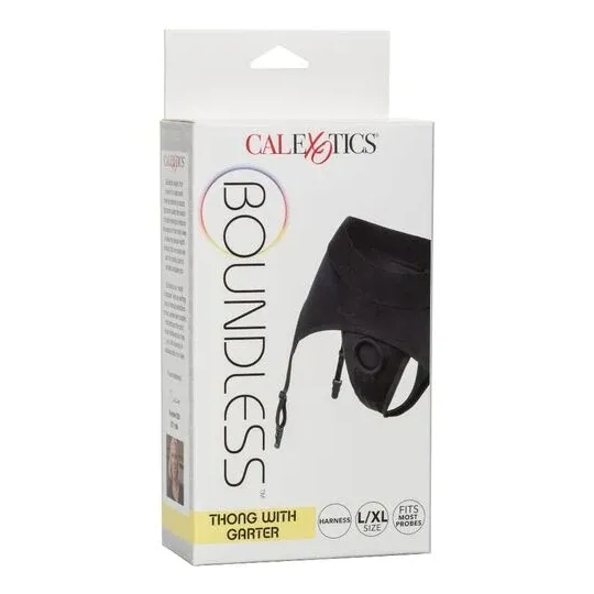 Harnais string Calexotics Boundless avec jarretière, noir, bretelles réglables, taille L/XL