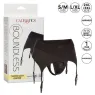 Harnais de couple CalExotics Boundless string avec porte-jarretelles, ceinture large noire, vue de face
