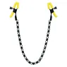 CalExotics Boundless adjustable nipple clamps with crystal chain and silicone tips for teasing stimulation