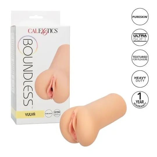 Calexotics Boundless Vulva Stroker light skin - male stroker in Pure Skin with multi-textured chamber for suction sensation