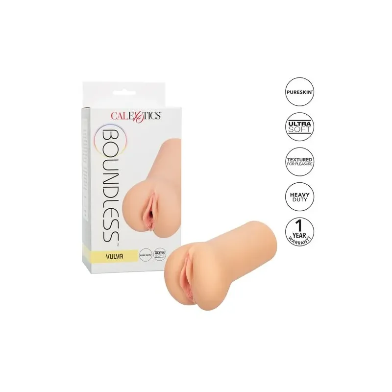 Calexotics Boundless Vulva Stroker light skin - male stroker in Pure Skin with multi-textured chamber for suction sensation