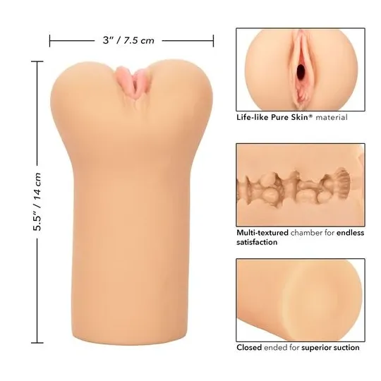 Calexotics Boundless Vulva Stroker light skin - male stroker in Pure Skin with multi-textured chamber for suction sensation