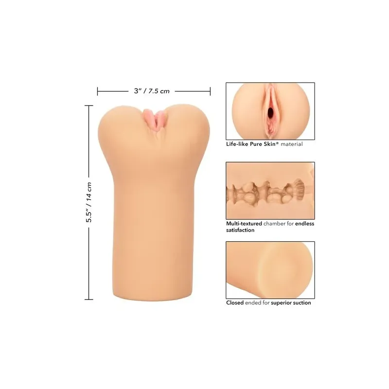 Calexotics Boundless Vulva Stroker light skin - male stroker in Pure Skin with multi-textured chamber for suction sensation