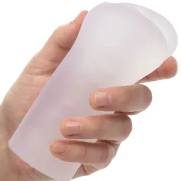 Clear vulva stroker CALEXOTICS in realistic Pure Skin material with closed end