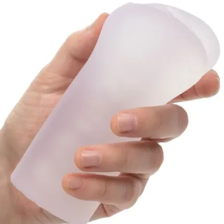 Clear vulva stroker CALEXOTICS in realistic Pure Skin material with closed end