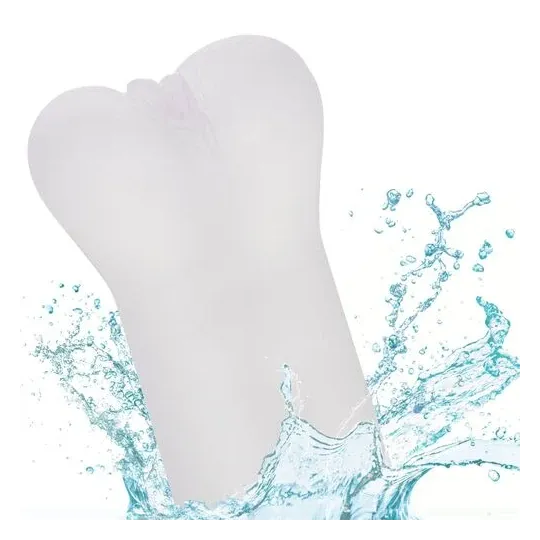 Clear vulva stroker CALEXOTICS in realistic Pure Skin material with closed end