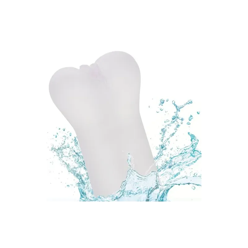 Clear vulva stroker CALEXOTICS in realistic Pure Skin material with closed end