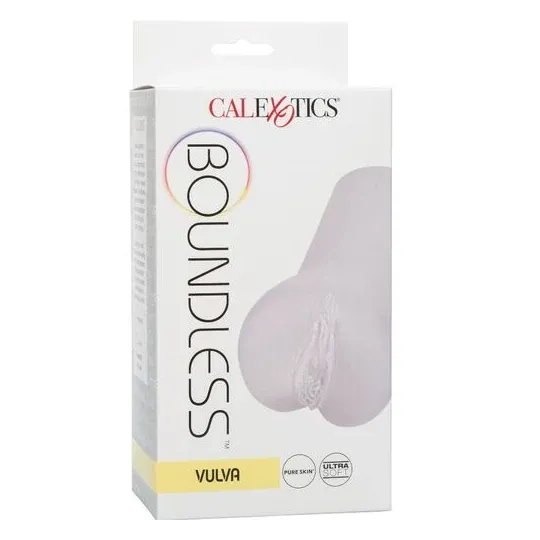 Clear vulva stroker CALEXOTICS in realistic Pure Skin material with closed end