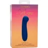 Masseur point G CALEXOTICS Cashmere Satin G en silicone liquide, couleur bleue, tête plate large pour stimulation précise