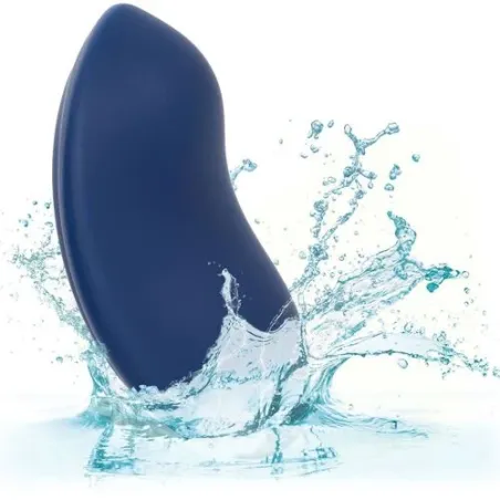 Calexotics Cashmere Velour Curve godet vibrant bleu en silicone avec 10 vitesses et mémoire
