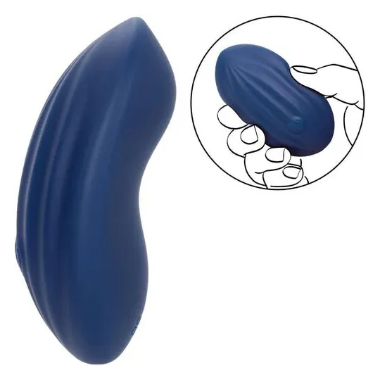 Calexotics Cashmere Velour Curve godet vibrant bleu en silicone avec 10 vitesses et mémoire
