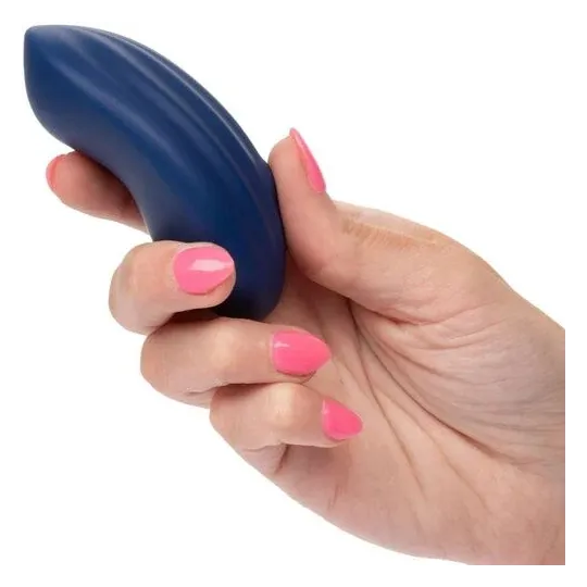 Calexotics Cashmere Velour Curve godet vibrant bleu en silicone avec 10 vitesses et mémoire