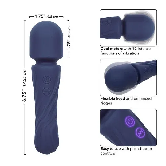 Masseur double moteur CALEXOTICS CHARISMA ALLURE violet silicone body-safe 12 fonctions vibrantes étanche IPX7