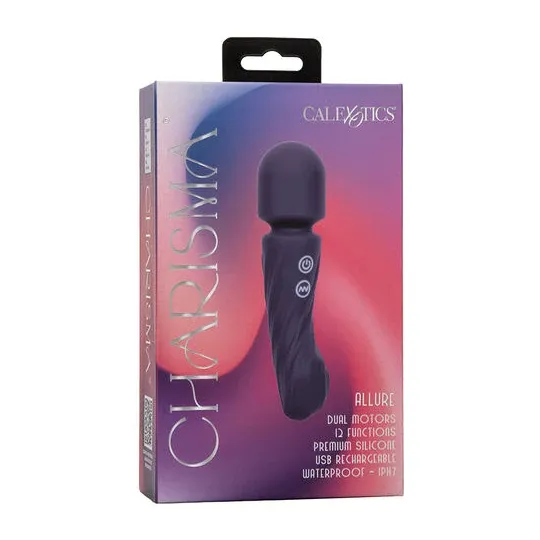 Masseur double moteur CALEXOTICS CHARISMA ALLURE violet silicone body-safe 12 fonctions vibrantes étanche IPX7