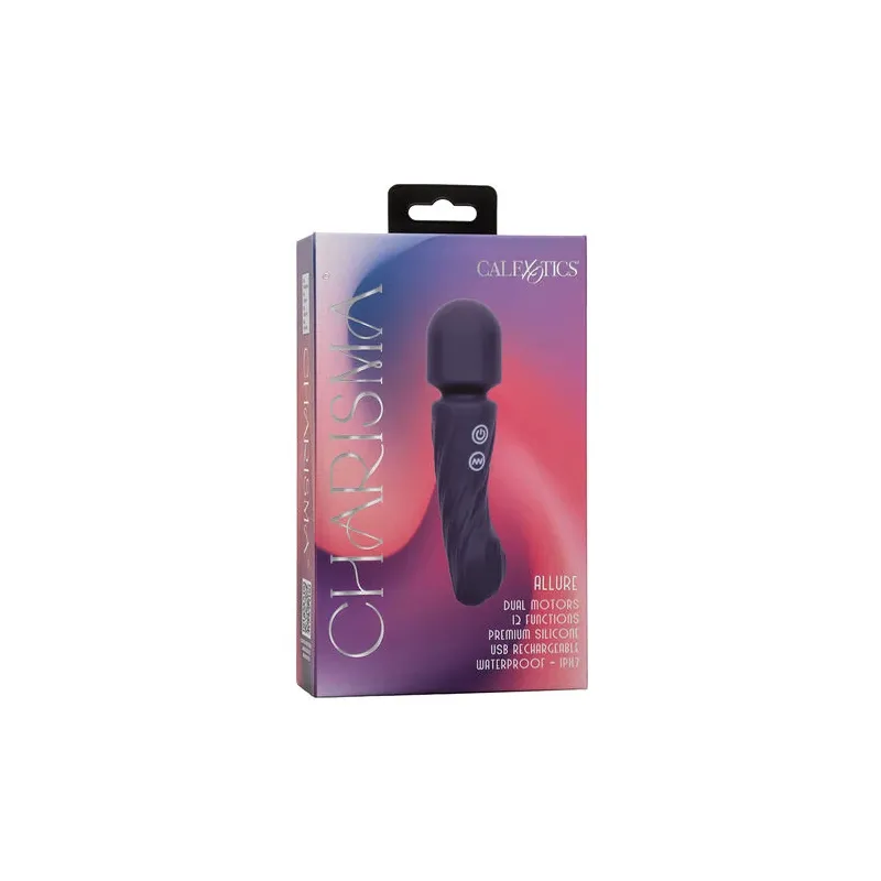 Masseur double moteur CALEXOTICS CHARISMA ALLURE violet silicone body-safe 12 fonctions vibrantes étanche IPX7