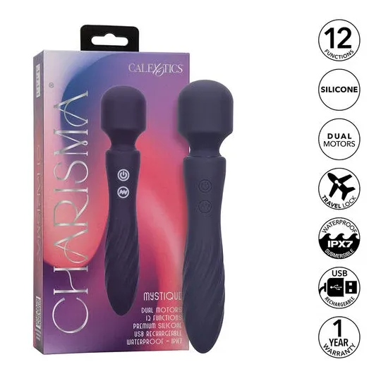 CALEXOTICS Charisma Mystique masseur double moteurs violet, silicone étanche IPX7, 12 fonctions vibrations