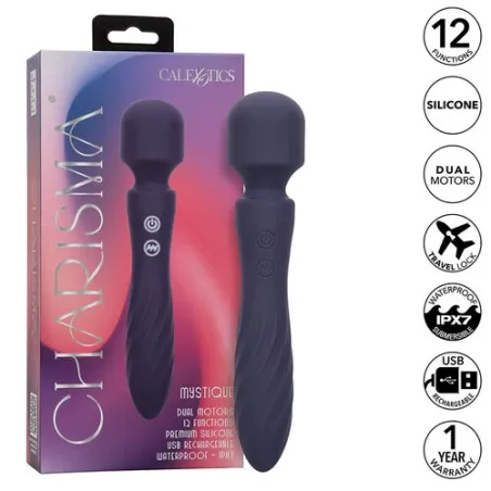 CALEXOTICS Charisma Mystique masseur double moteurs violet, silicone étanche IPX7, 12 fonctions vibrations