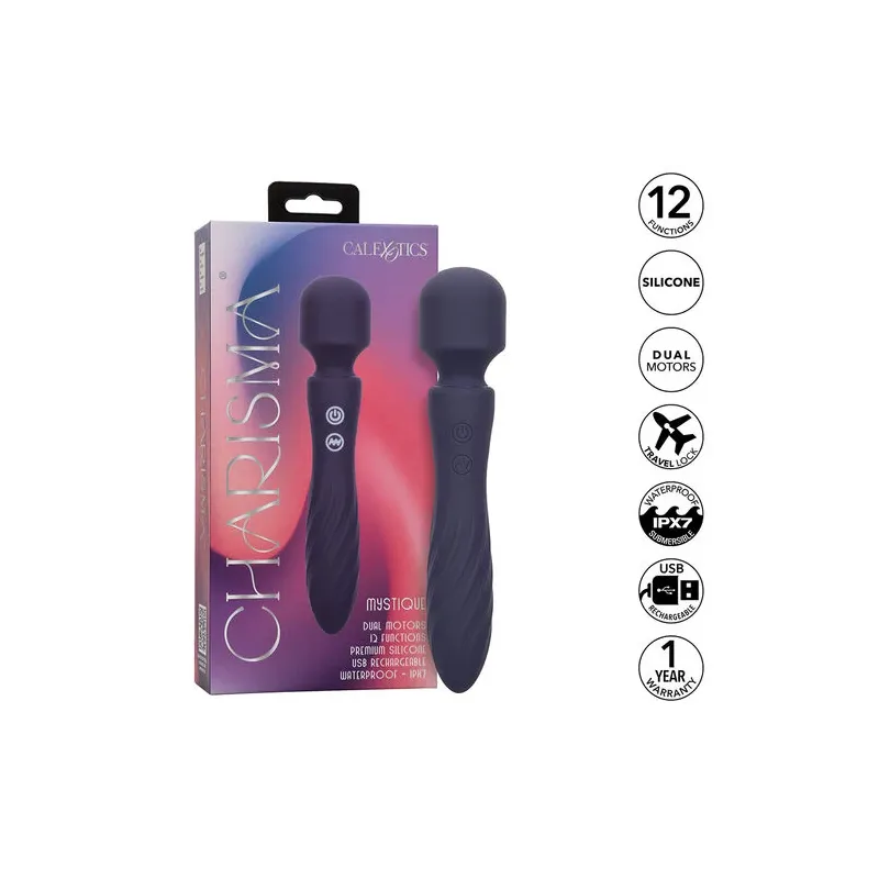 CALEXOTICS Charisma Mystique masseur double moteurs violet, silicone étanche IPX7, 12 fonctions vibrations
