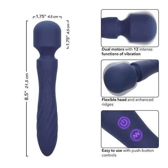 CALEXOTICS Charisma Mystique masseur double moteurs violet, silicone étanche IPX7, 12 fonctions vibrations