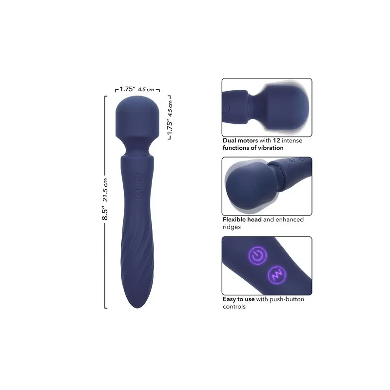CALEXOTICS Charisma Mystique masseur double moteurs violet, silicone étanche IPX7, 12 fonctions vibrations