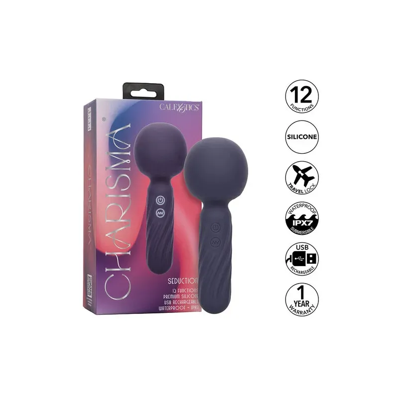 Masseur vibrant CALEXOTICS Charisma Seduction violet silicone 12 fonctions rechargeable