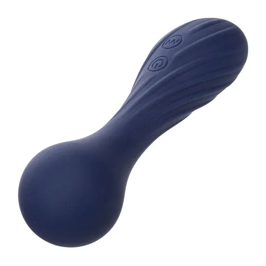 Masseur vibrant flexible CALEXOTICS violet avec 12 fonctions de vibrations, tête nervurée en silicone doux, étanche IPX7.
