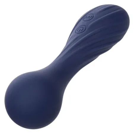 Masseur vibrant flexible CALEXOTICS violet avec 12 fonctions de vibrations, tête nervurée en silicone doux, étanche IPX7.