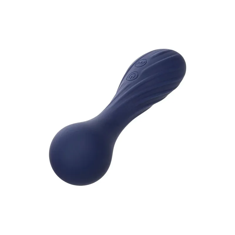 Masseur vibrant flexible CALEXOTICS violet avec 12 fonctions de vibrations, tête nervurée en silicone doux, étanche IPX7.