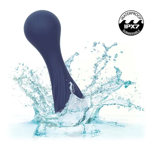 Masseur vibrant flexible CALEXOTICS violet avec 12 fonctions de vibrations, tête nervurée en silicone doux, étanche IPX7.