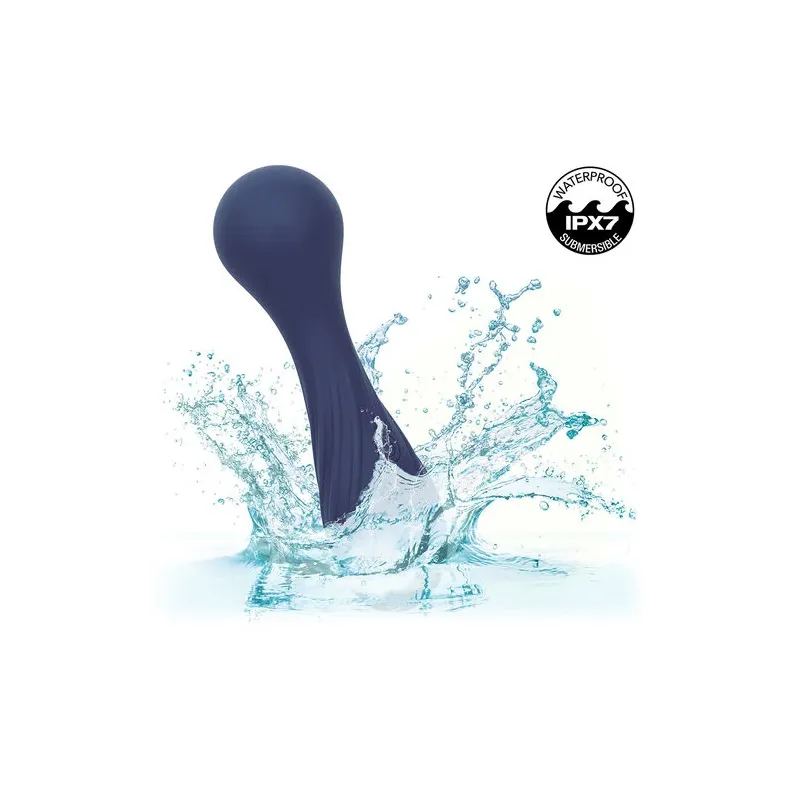 Masseur vibrant flexible CALEXOTICS violet avec 12 fonctions de vibrations, tête nervurée en silicone doux, étanche IPX7.