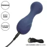 Masseur vibrant flexible CALEXOTICS violet avec 12 fonctions de vibrations, tête nervurée en silicone doux, étanche IPX7.
