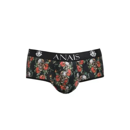 Herren Slip Bikini Anais Men Power Jock mit Totenkopf und Rosen, offener Gesäßausschnitt, weicher Modal