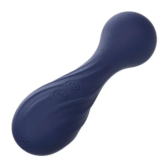 Masseur vibrant flexible CALEXOTICS violet avec 12 fonctions de vibrations, tête nervurée en silicone doux, étanche IPX7.